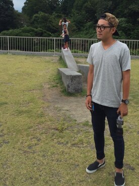 「Monkey Flip（モンキーフリップ）のアイテム」を使った、U-ZOさん（メンズ・176cm）の夏コーディネート