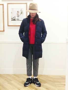 「SHIPS for women」｜「アイテム（ダウンジャケット/コート）」を使った、木村さん（レディース・160cm）の冬コーディネート