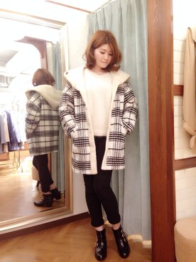 「Supreme.La.La.（シュープリームララ）のアイテム（その他アウター）」を使った、Natsumi Sudoさん（レディース・160cm）の秋コーディネート