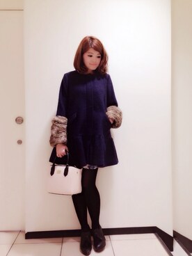 「Supreme.La.La.（シュープリームララ）のアイテム（その他アウター）」を使った、Natsumi Sudoさん（レディース・161cm）の秋コーディネート