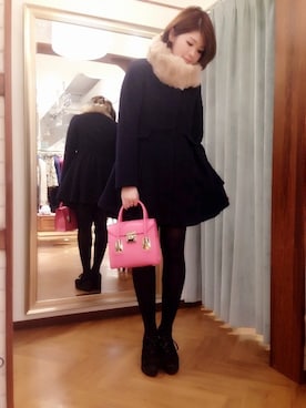「Supreme.La.La.（シュープリームララ）のアイテム（その他アウター）」を使った、Natsumi Sudoさん（レディース・161cm）の秋コーディネート