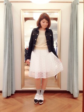 「Supreme.La.La.（シュープリームララ）のアイテム（デニムジャケット）」を使った、Natsumi Sudoさん（レディース・160cm）の冬コーディネート
