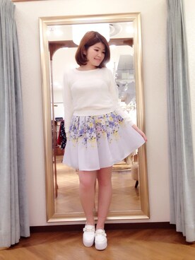 「Supreme.La.La.（シュープリームララ）のアイテム（ローファー）」を使った、Natsumi Sudoさん（レディース・160cm）の冬コーディネート