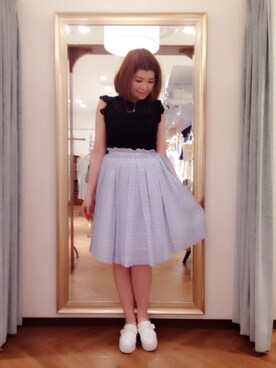 「Supreme.La.La.（シュープリームララ）のアイテム（ローファー）」を使った、Natsumi Sudoさん（レディース・160cm）の春コーディネート