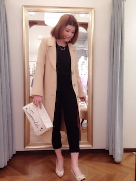 「レースパンツ」｜「アイテム（トレンチコート）」を使った、Natsumi Sudoさん（レディース・161cm）の春コーディネート