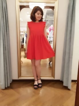 「Supreme.La.La.（シュープリームララ）のアイテム（サンダル）」を使った、Natsumi Sudoさん（レディース・160cm）の春コーディネート