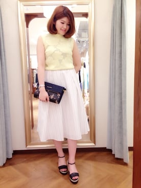 「Supreme.La.La.（シュープリームララ）のアイテム（サンダル）」を使った、Natsumi Sudoさん（レディース・160cm）の春コーディネート