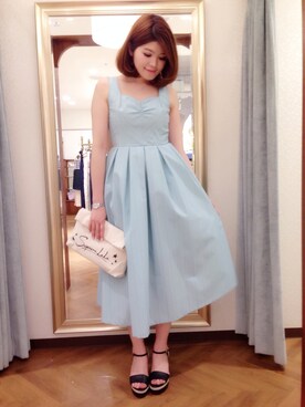 「Supreme.La.La.（シュープリームララ）のアイテム（サンダル）」を使った、Natsumi Sudoさん（レディース・160cm）の春コーディネート