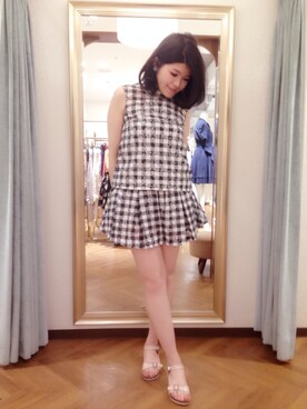 「Supreme.La.La.（シュープリームララ）のアイテム（サンダル）」を使った、Natsumi Sudoさん（レディース・160cm）の春コーディネート