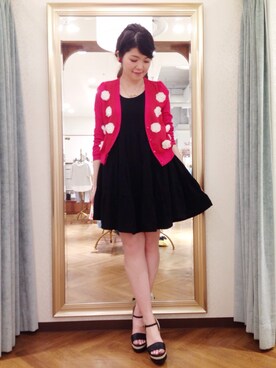 「Supreme.La.La.（シュープリームララ）のアイテム（サンダル）」を使った、Natsumi Sudoさん（レディース・160cm）の夏コーディネート
