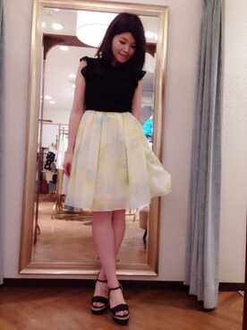 「Supreme.La.La.（シュープリームララ）のアイテム（サンダル）」を使った、Natsumi Sudoさん（レディース・160cm）の夏コーディネート
