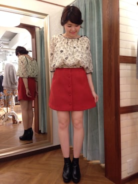 「Supreme.La.La.（シュープリームララ）のアイテム（ブーツ）」を使った、Natsumi Sudoさん（レディース・160cm）の秋コーディネート