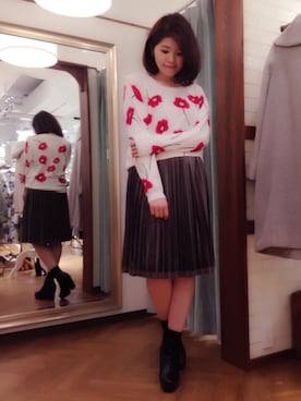 「Supreme.La.La.（シュープリームララ）のアイテム（ブーツ）」を使った、Natsumi Sudoさん（レディース・160cm）の秋コーディネート