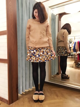 「Supreme.La.La.（シュープリームララ）のアイテム（サンダル）」を使った、Natsumi Sudoさん（レディース・160cm）の秋コーディネート