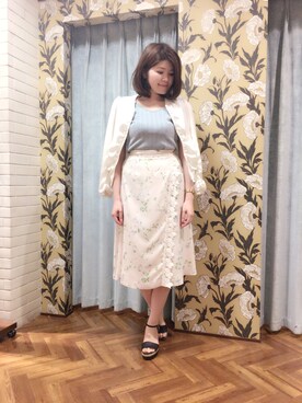「Supreme.La.La.（シュープリームララ）のアイテム（サンダル）」を使った、Natsumi Sudoさん（レディース・160cm）の春コーディネート
