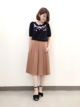 「Supreme.La.La.（シュープリームララ）のアイテム（サンダル）」を使った、Natsumi Sudoさん（レディース・160cm）の夏コーディネート