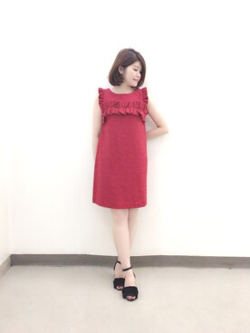 「Supreme.La.La.（シュープリームララ）のアイテム（サンダル）」を使った、Natsumi Sudoさん（レディース・160cm）の夏コーディネート