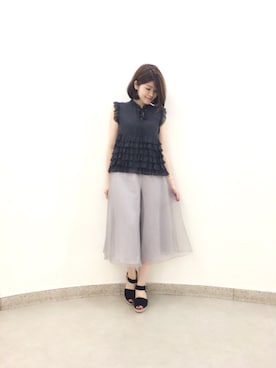 「Supreme.La.La.（シュープリームララ）のアイテム（サンダル）」を使った、Natsumi Sudoさん（レディース・160cm）の夏コーディネート