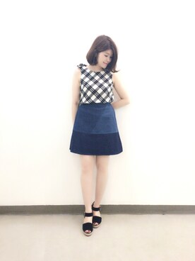 「Supreme.La.La.（シュープリームララ）のアイテム（サンダル）」を使った、Natsumi Sudoさん（レディース・160cm）の夏コーディネート
