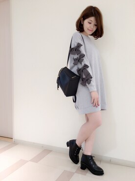 「Supreme.La.La.（シュープリームララ）のアイテム（ブーツ）」を使った、Natsumi Sudoさん（レディース・160cm）の秋コーディネート