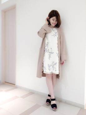 「Supreme.La.La.（シュープリームララ）のアイテム（サンダル）」を使った、Natsumi Sudoさん（レディース・160cm）の秋コーディネート