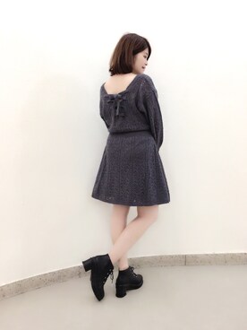 「Supreme.La.La.（シュープリームララ）のアイテム（ブーツ）」を使った、Natsumi Sudoさん（レディース・160cm）の秋コーディネート