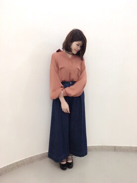 「Supreme.La.La.（シュープリームララ）のアイテム（パンプス）」を使った、Natsumi Sudoさん（レディース・160cm）の秋コーディネート