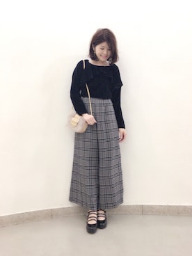 「Supreme.La.La.（シュープリームララ）のアイテム（パンプス）」を使った、Natsumi Sudoさん（レディース・160cm）の秋コーディネート
