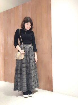 「Supreme.La.La.（シュープリームララ）のアイテム（バッグ）」を使った、Natsumi Sudoさん（レディース・160cm）の秋コーディネート