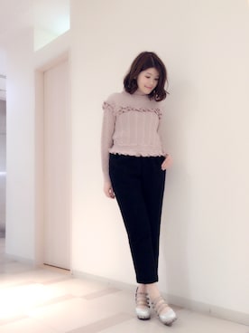 「Supreme.La.La.（シュープリームララ）のアイテム（パンプス）」を使った、Natsumi Sudoさん（レディース・160cm）の秋コーディネート