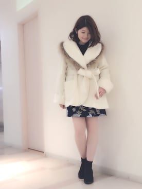 「Supreme.La.La.（シュープリームララ）のアイテム（その他アウター）」を使った、Natsumi Sudoさん（レディース・160cm）の秋コーディネート