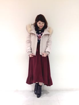 「Supreme.La.La.（シュープリームララ）のアイテム（ジャケット/アウター）」を使った、Natsumi Sudoさん（レディース・160cm）の秋コーディネート