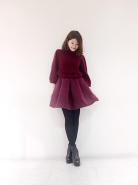 「アンゴラ」｜「アイテム（ワンピース/ドレス）」を使った、Natsumi Sudoさん（レディース・160cm）の冬コーディネート