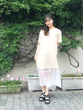 「栄」｜「アイテム（ワンピース/ドレス）」を使った、ｍｉｙｕ♡さん（レディース・157cm）の夏コーディネート