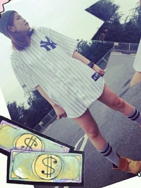 「ムラサキスポーツ（ムラサキスポーツ）のアイテム（帽子、グレー系）」を使った、Miiyanさん（レディース・158cm）の夏コーディネート