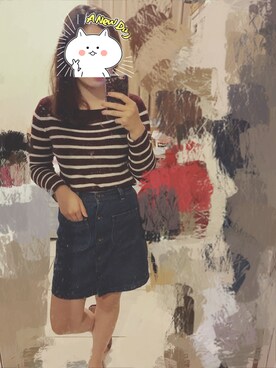 「LOVFEE（ラッフィ）のアイテム（スカート）」を使った、Nitaさん（レディース・158cm）の春コーディネート