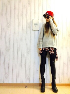 「カッコイイ女子」｜「アイテム（ブルゾン）」を使った、IKUさん（レディース・163cm）の春コーディネート