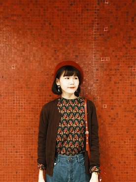 「MONKI（モンキ）のアイテム（帽子）」を使った、aikkoaikooさん（レディース・170cm）の秋コーディネート