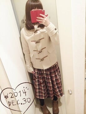 「Another Edition（アナザーエディション）のアイテム（ダッフルコート）」を使った、maiko⑅◡̈⑅さん（レディース・153cm）の冬コーディネート
