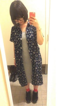 「179/WG（イチナナキュウダブルジー）のアイテム（シャツワンピース）」を使った、maiko⑅◡̈⑅さん（レディース・152cm）の夏コーディネート