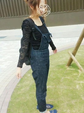 「アイテム（バックパック/リュック）」を使った、あゆみさん（レディース・159cm）の春コーディネート