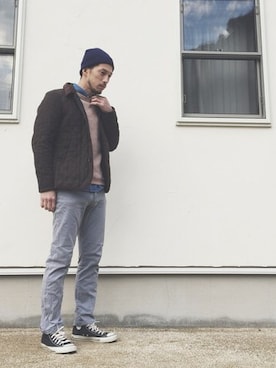 「GLOBAL WORK（グローバルワーク）のアイテム（カバーオール）」を使った、YO〜HEIさん（メンズ・178cm）の冬コーディネート