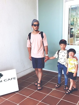 「Levi's（リーバイス）のアイテム（バックパック/リュック）」を使った、YO〜HEIさん（メンズ・178cm）の夏コーディネート