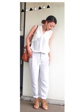 「Marc by Marc Jacobs（マークバイマークジェイコブス）のCLASSIC Q_FRAN（ショルダーバッグ、ブラウン系）」を使った、＊＊kainatsu＊＊さん（レディース・156cm）の夏コーディネート