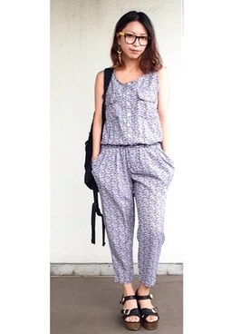 「LEPSIM（レプシィム）の【LEPSIM】アツゾコウッドPTサンダル　541540（サンダル、ブラック系）」を使った、＊＊kainatsu＊＊さん（レディース・156cm）の夏コーディネート