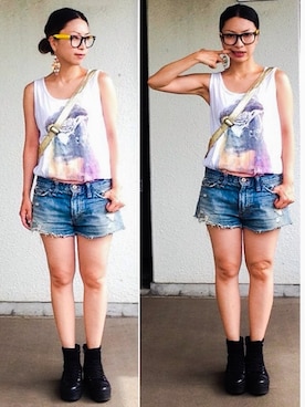 「FLYING TIGERS（フライングタイガー）のアイテム（ピアス（両耳用）、その他）」を使った、＊＊kainatsu＊＊さん（レディース・156cm）の夏コーディネート