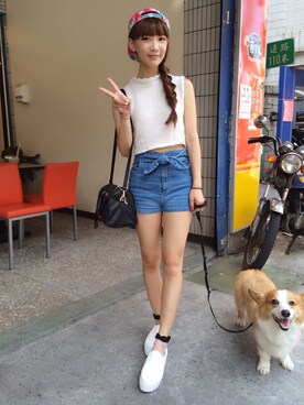 「LILY BROWN（リリーブラウン）のアイテム（キャップ）」を使った、Hanaさん（レディース・160cm）の秋コーディネート