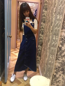 「skirt」｜「アイテム（ワンピース）」を使った、Hanaさん（レディース・160cm）の夏コーディネート