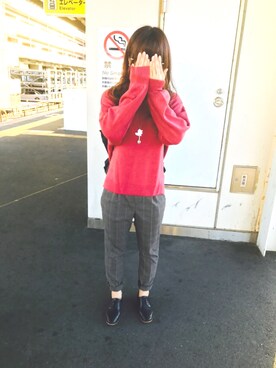 「MINIMUM（ミニマム）のアイテム（パンツ）」を使った、aymさん（レディース・154cm）の秋コーディネート