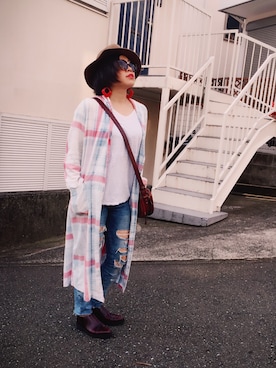「アイテム（ピアス（両耳用））」を使った、iuk☺︎さん（レディース・156cm・30代）の秋コーディネート